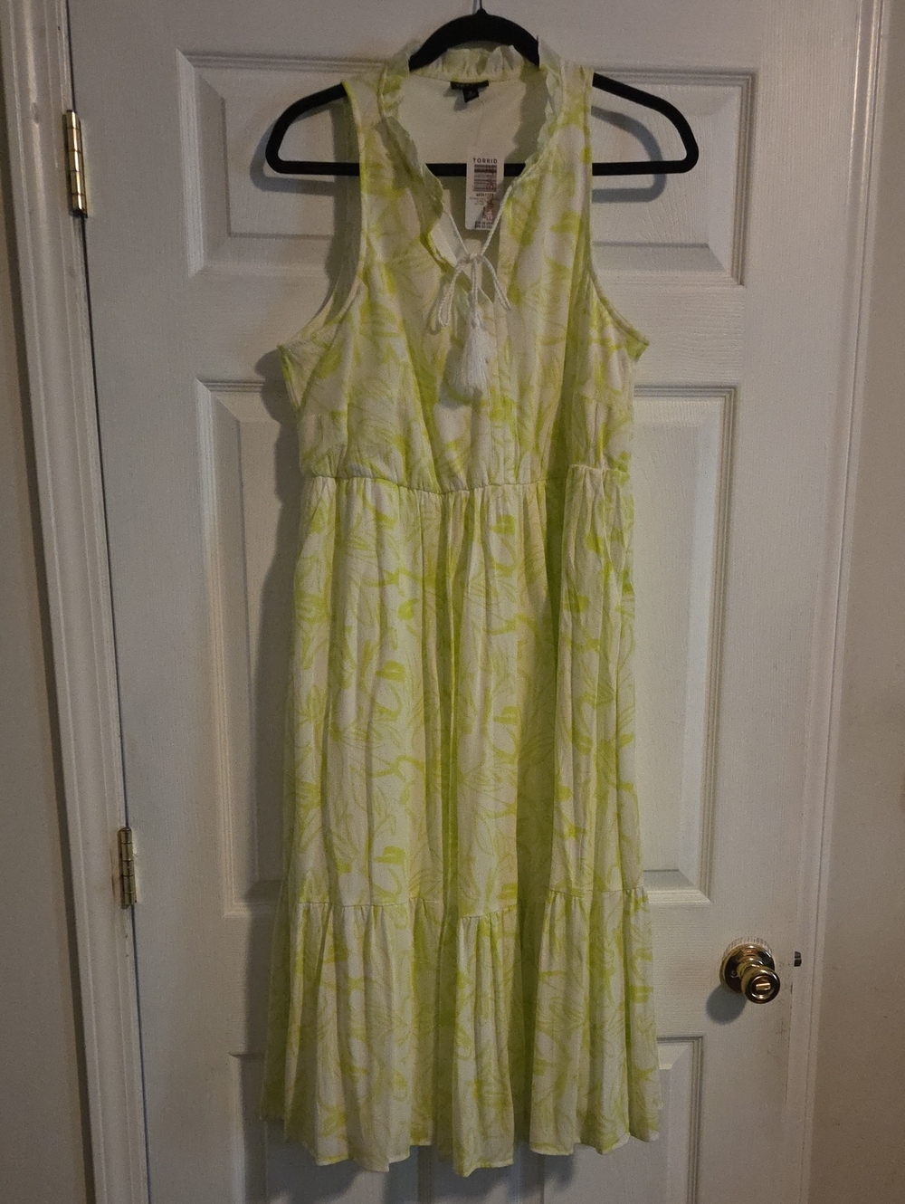 torrid Yellow Floral Maxi Dress with Tassel Tie